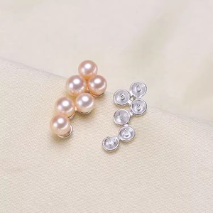 S925 Silver DIY Pearl Accessories Empty Holder <b>Concealer</b> Pendant Earrings for Fashion Jewelry Making-9293 - Product Image 1