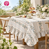 Nappe ronde en polyester imprimée sur mesure OEM, effet lin plissé, pour décoration de maison et de mariage, 120 pouces
