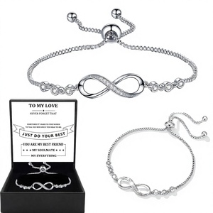 Cross-Border for Best-Selling Number Infinite Love Iron Electroplated <strong>Bracelet</strong> Women's Simple Gift for Mom <strong>Daughter</strong> Wife - Product Image 1