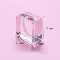 Plaquettes de colle en gros pour extensions, supports carrés en résine époxy cristalline et plaquettes en verre cosmétique pour extensions de cils.