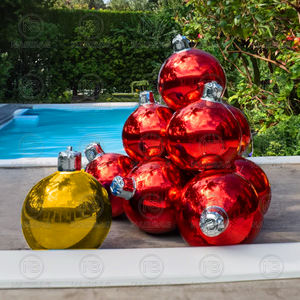 Pohon Natal bola besar mengkilap holografik raksasa ornamen natal PVC tiup bola cermin raksasa bola cermin balon - Product Image 6