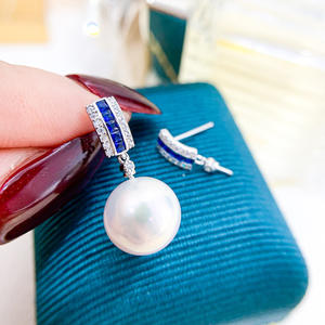 DIY 21505 Boucles d'oreilles en argent S925, support vide pour perles de 9-13 mm, accessoires pour bijoux en pierres précieuses, accessoire pour perles DIY S925 - Product Image 2