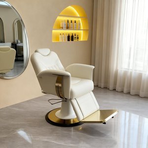 Silla <span class=keywords><strong>de</strong></span> Maquillaje Reclinable <span class=keywords><strong>de</strong></span> Lujo <span class=keywords><strong>de</strong></span> 180 Grados para Estilistas, Silla <span class=keywords><strong>de</strong></span> Salón <span class=keywords><strong>de</strong></span> Belleza <span class=keywords><strong>de</strong></span> Cuero con Altura Ajustable para Barbería en Oferta - Product Image 4