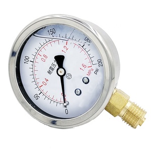 Chống sốc 60 mét thép không gỉ áp kế công nghiệp thủy lực lỏng Glycerine điền đo áp suất dầu - Product Image 3