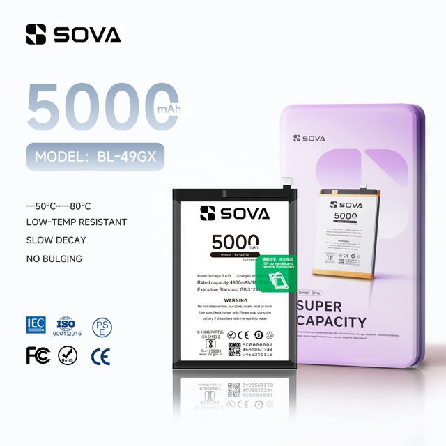 SOVA Custom BL-49GX Original Phone Battery for Tecno Infinix X690 Note 7 X657 X693 Note 10 Lithium Ion Lithium Polymer Batteries