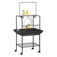 Plateforme de jeu interactive pour perroquets, station ouverte de type table, support en fil de fer durable, design simple