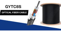 Qitian fabricación fibra óptica al aire libre figura 8 cable 12 núcleo cable de fibra óptica GYTC8S