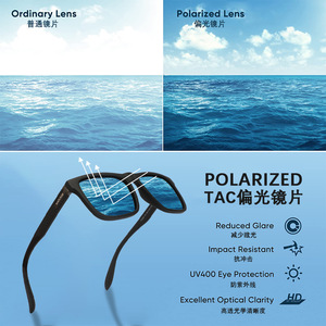 Gafas de Sol Polarizadas Rectangulares para Hombre P1903, Montura Completa, UV400, Gafas de Sol para Conducir - Product Image 3