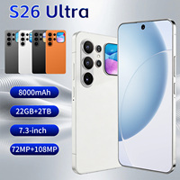 Smartphone à écran tactile S26 Ultra, écran HD de 7,3 pouces, écran plein écran, appareil photo 108MP, batterie longue durée 8000mAh, téléphone portable débloqué