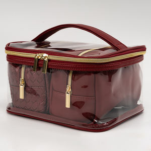 时尚女性3pcs套装化妆包和带定制标志的聚氯乙烯皮革旅行化妆包 - Product Image 2