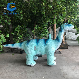 Patinete favorito de los niños con control remoto de coche con batería de dinosaurio azul de simulación eléctrica para parque de atracciones, con monedas - Product Image 4
