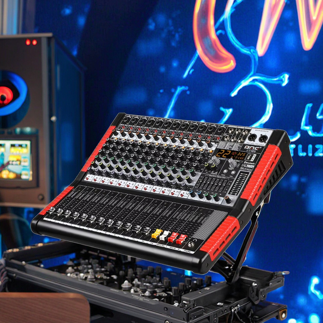 8 Channel Analog Metal Professional Studio Mixer with 24 DSP Effects 50W 102dB Sensitivity