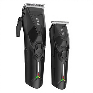 Tondeuse et tondeuse à barbe sans fil professionnelle pour hommes avec fonction de dégradé – Usage en salon de coiffure, noire - Product Image 1