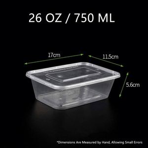 1000ml Disposable Transparent Food Grade PP Microwavable BPA Free with Lid Soup <b>Container</b> Rectangle <b>Takeaway</b> Food Box - Product Image 4