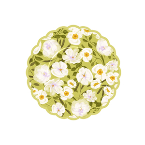 DAMAI 2025 - Vajilla Desechable con Diseño de Flores Verdes para Fiestas, Platos, Servilletas y Vasos de Papel para Decoración de Mesa - Product Image 3