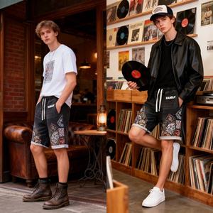 Shorts en jean amples pour hommes grandes tailles, coupe décontractée, style hip-hop, brodés, pour le travail - Product Image 2