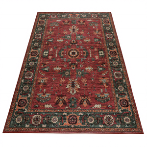 Tappeti Stampati Rossi per Arredamento Casa, Tappeti Persiani Lavabili per Soggiorno, Camera da Letto e Sala da Pranzo - Product Image 1