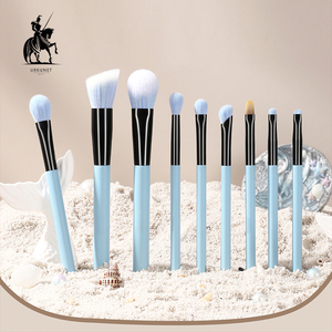 Ensemble de pinceaux de <span class=keywords><strong>maquillage</strong></span> cosmétique de haute qualité, 9 pièces, poils synthétiques doux vegan, manche en bois - Product Image 1