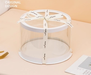 6 8 10 12 Inch Square Black High Wedding Transparent <strong>Acetate</strong> Plastic Tall Clear Cake <strong>Box</strong> Packaging With Lid Handle 10 X 10 X 6 - Product Image 6