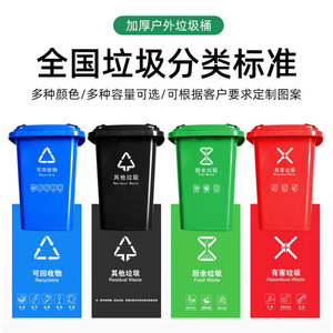 Waste <b>Bins</b> 240L 100L 120L Plastic With Wheels And <b>Lid</b> Rectangular Indoor Outdoor Green Blue Black Red Classification - Product Image 2