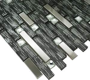 Piastrelle Moderne Antiche Italiane in Vetro Rubino e Diamante Nero <span class=keywords><strong>Imola</strong></span> 300x300mm, Mosaico per Decorazione Cucina o Bagno - Product Image 4