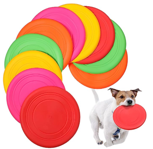 Taşınabilir hafif köpek uçan disk açık Fetch egzersiz için dayanıklı silikon eğitim oyuncak klasik tarzı çiğneme evcil hayvan malzemeleri - Product Image 1