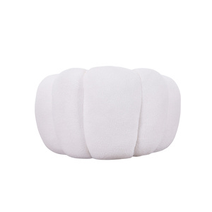 PUF de terciopelo blanco para sala de estar, taburete redondo de estilo nórdico, otomano, precio barato - Product Image 2