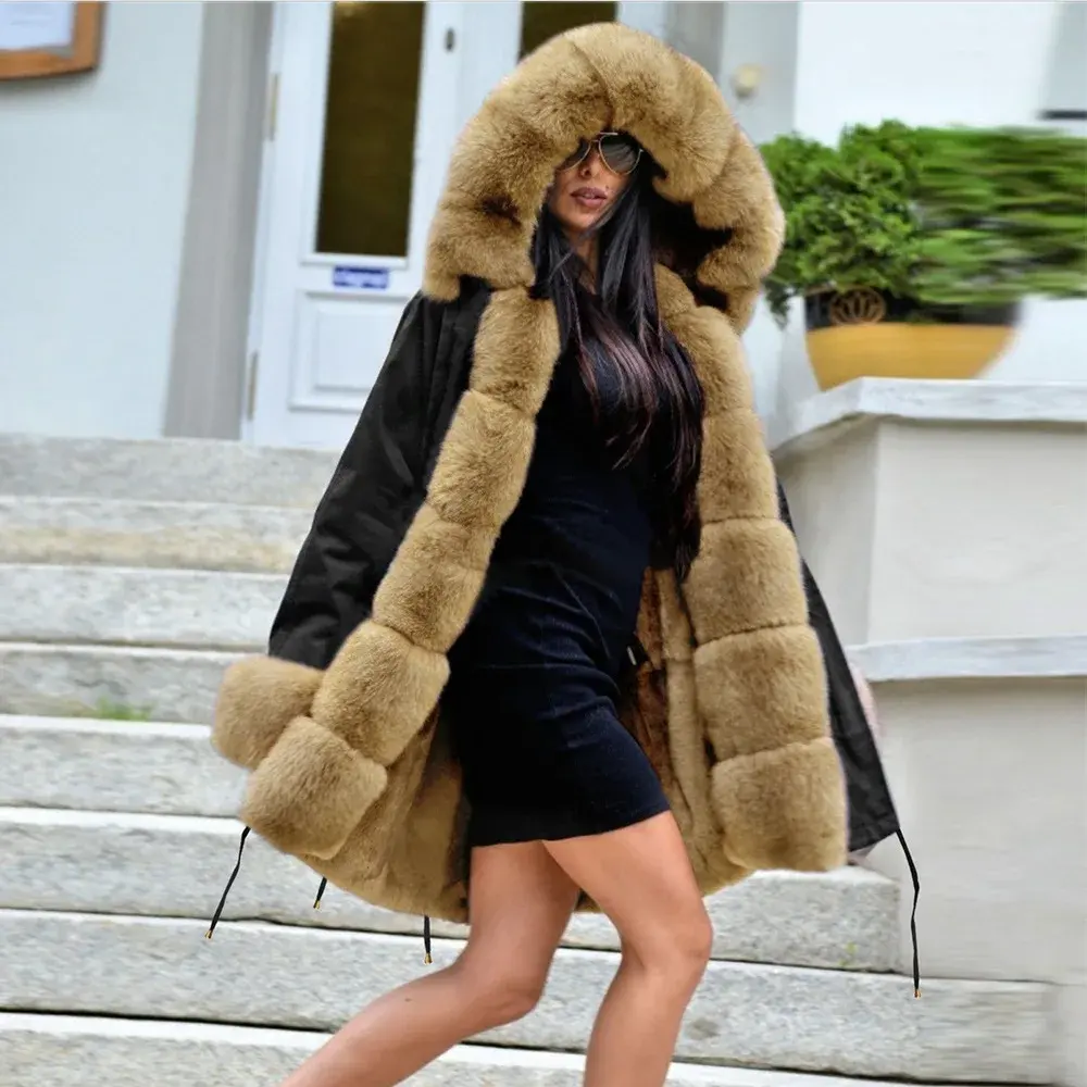 フード付きコートウィンタージャケット女性アウトドアスキー暖かいアウターヴィンテージ特大コート