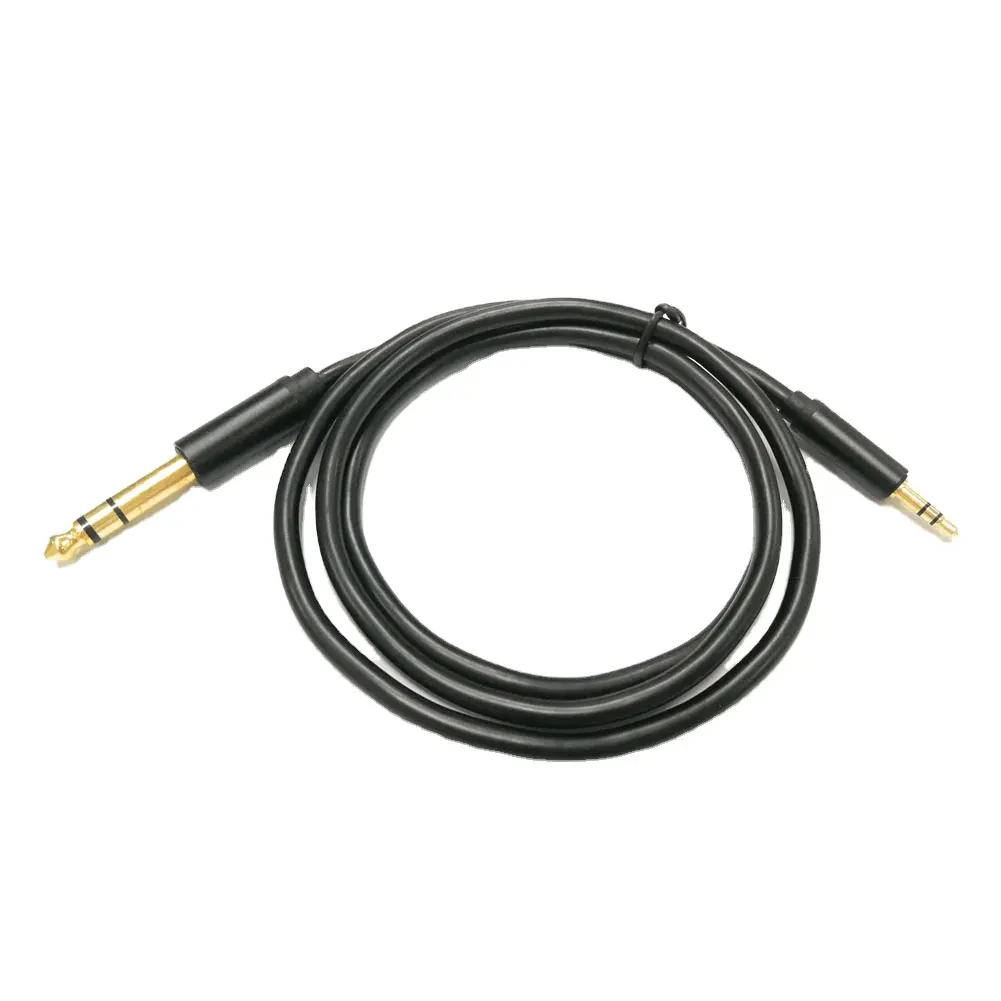 1m 2m 3m grosir 3.5mm 1/8 "Male Stereo to 6.35mm 1/4 inci TRS Stereo Male 3.5mm TRS to TRS Cable
