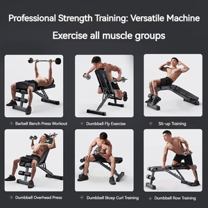 Banc de <span class=keywords><strong>fitness</strong></span> portable pliable en métal, inclinable, déclinable, plat, réglable, pour presse à haltères, sit-ups, entraînement à domicile, capacité 500 kg - Product Image 3
