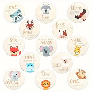 Juego de 13 Piezas de Letreros de Madera Grabados con los Hitos del Bebé, Decoración para Colgar en la Pared, Gran Venta - Product Image 2