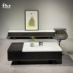 Hiện đại nhỏ TV đứng gỗ hàng đầu kim loại chân màu đen khung tro gỗ phía trước bảng bên ngực của ngăn kéo cho phòng khách - Product Image 1