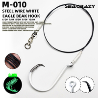 OEM 5PCS Steel Wire Leader Circle Rig 6/0-10/0 Luminous White Circle Hook With Swivel Deep Sea Fishing Gear