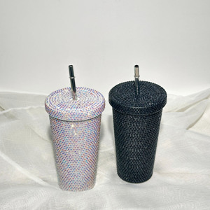 Prodotti Più Venduti del Momento 2026: Bicchiere con Strass e Stampa Mucca con Cannuccia - Product Image 2