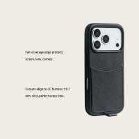 Casing Ponsel Kulit Asli Saffiano Premium Dengan Kantong Earphone/dompet/gantungan kunci Grosir Casing Ponsel untuk iPhone