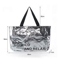 Sac de shopping réutilisable en non-tissé avec logo personnalisé, laminage métallique, écologique, sac de luxe pour chaussures et vêtements