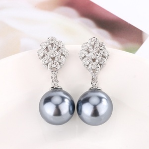 Factory Wholesale Eco-friendly Copper 14MM Black Pearl Fashion Temperament Strand Jewelry <b>Sets</b> for Women - Product Image 5