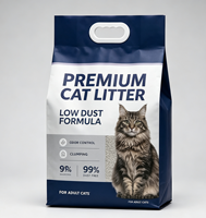 Sac Doypack avec poignée de transport en plastique laminé blanc mat 12LBS 20LBS, anti-odeur, impression personnalisée, pour litière pour chat et emballage en gros pour animaux de compagnie
