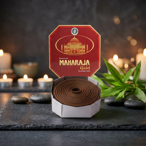 Encens en spirale Darshan Maharaja Gold, parfumé, pour usage religieux indien, toutes saisons - Product Image 1