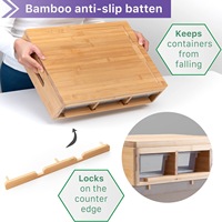 Planche à découper en bambou personnalisée, très demandée, avec 4 tiroirs en acrylique, ensemble de planches à découper, vente en gros d'usine