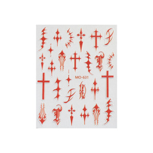 Pegatinas Grandes de Cruz Roja para Uñas, Adhesivos Decorativos para Manicura, Decoración para Salón de Belleza - Product Image 6