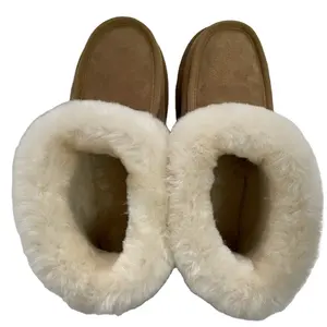 Fabbrica a basso prezzo di alta qualità migliore in lana invernale calda australiana double face in pelle di montone scarpe per interni