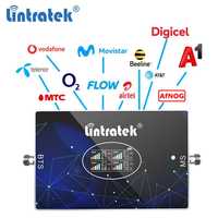 Amplificateur de signal cellulaire Lntratek AGC Nouveau Quad-Bande 800/900/1800/2100 MHz 3G 4G 70dB Réseau GSM Amplificateur de signal Répéteur