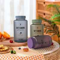 Bouteille vide personnalisée pour compléments alimentaires et vitamines, 100cc, 120cc, 250cc, en plastique blanc, bleu, noir, avec bouchon sécurité enfant