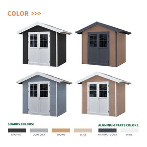 새로운 디자인 나무 플라스틱 복합 방수 창고 저장 야외 wpc 정원 창고 - Product Image 3