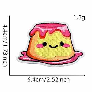 Patchs brodés thermocollants mignons sur le thème des aliments (biscuits, chips, donuts, lait, omelettes, bonbons, desserts) pour la décoration - Product Image 6