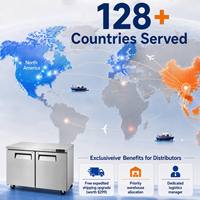 Réfrigérateur Commercial Sous Comptoir 2 Portes, Table de Travail Réfrigérée, Congélateur de Comptoir, Refroidisseur pour Revendeurs et Distributeurs - Offre Spéciale