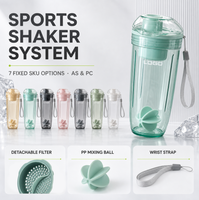 Bouteille d'eau sport en plastique JUNVOY avec logo personnalisé, 400 ml, nouvelle, anti-fuite, portable, avec sangle de transport pour le fitness