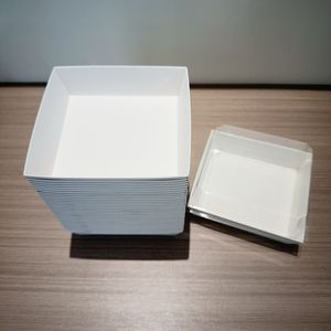 Envases desechables para sándwich con tapas transparentes, envases de papel para sushi para llevar, cajas rectangulares para pastel de rollo <span class=keywords><strong>suizo</strong></span> para postres artesanales - Product Image 5
