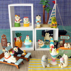 Cute Zakka Resin Ornaments Japanese Hawaiian Style Animal Miniature Landscape Desktop Decoration Handmade Craft Ice Cream Shape - Product Image 1